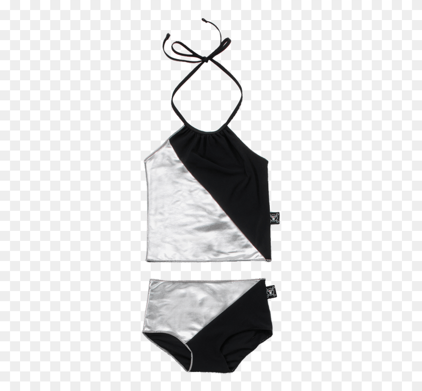 285x719 Nununu Amp 12 Collar Bikini Toddlers Nununu Black Half Amp Half Collar Bikini, Clothing, Apparel, Sleeve HD PNG Download