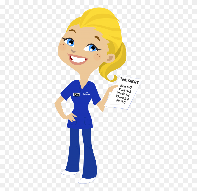 378x755 Nurse Clipart Blonde Hair Nurse Blonde Hair Cartoon, Text, Person, Human HD PNG Download