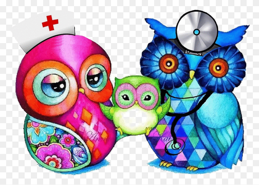 795x552 Nursery Drawing Owl Cute Family Owl Cartoon, Toy, Doodle HD PNG Download