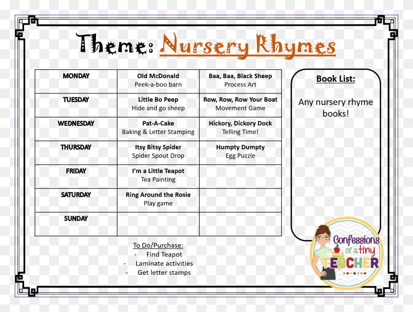 1479x1092 Nursery Rhymes Anchor Chart, Text, Screen, Electronics HD PNG Download