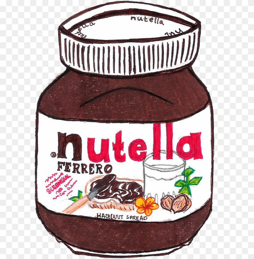 620x856 Nutella Cartoon, Food, Jam, Jar Sticker PNG