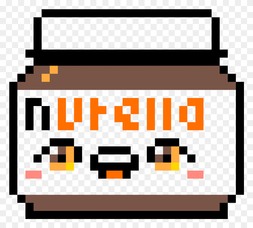 1074x963 Nutella Pixel Art Barattolo Nutella In Pyssla, Текст, Pac Man, Цифровые Часы Png Скачать
