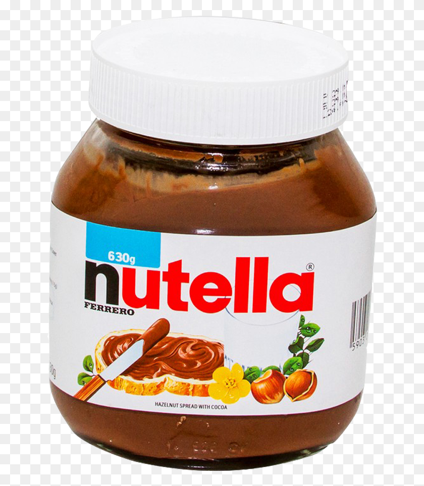 654x903 Nutella Spread Hazelnut With Cocoa 630 Gm Nutella, Food, Peanut Butter, Sweets HD PNG Download