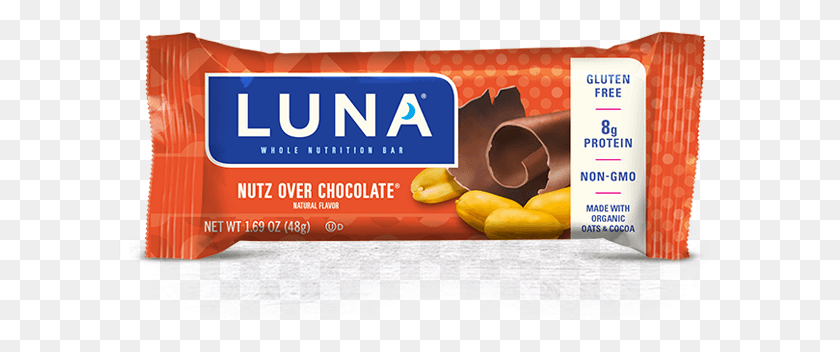 604x292 Nutz Over Chocolate Flavor Luna Bars, Food, Plant, Medication HD PNG Download