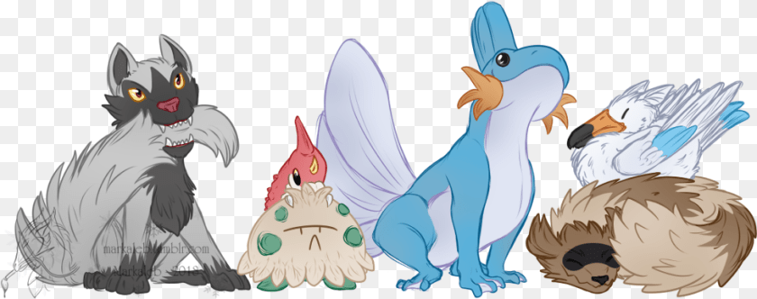 Nuzlock Starter Team Cartoon, Animal, Bird, Baby, Person Sticker PNG