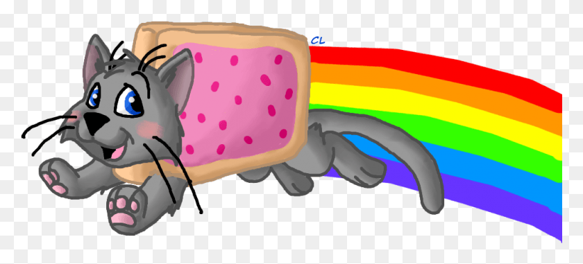 1001x413 Nyan Cat Again Nyan Cat, Hand, Toy, Plant HD PNG Download