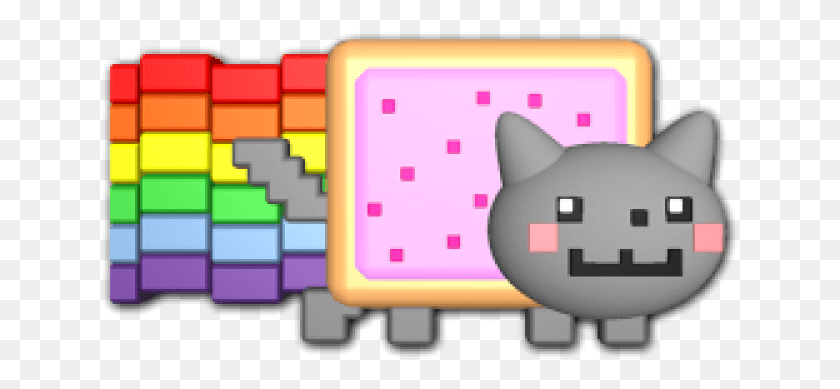 637x329 Nyan Cat Clipart Original Cartoon, Text, Purple, Pac Man HD PNG Download