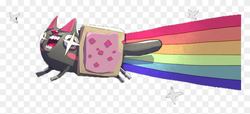 1074x445 Nyan Cat Clipart Rainbow Cat Cartoon, Airplane, Aircraft HD PNG Download