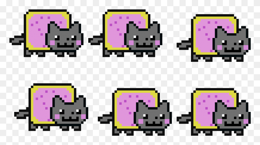 2021x1061 Nyan Cat Parade All Pokeballs Pixel Art, Super Mario, Text, Qr Code HD PNG Download