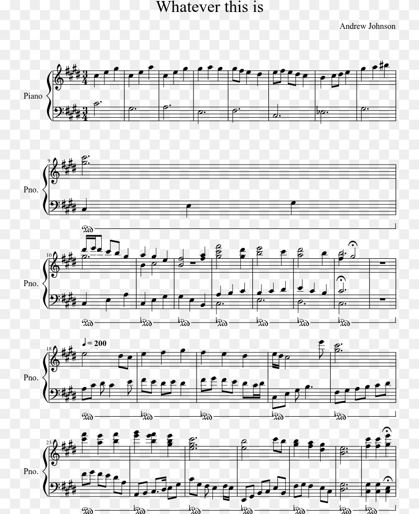 Nyan Cat Piano Sheet Music, Gray Clipart PNG