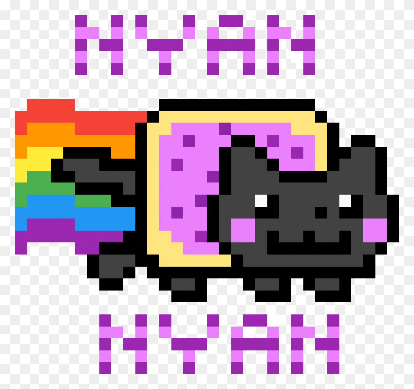 1185x1111 Nyan Cat Pixel Art Nyan Cat На Миллиметровой Бумаге, Текст, Часы, Цифровые Часы Png Скачать