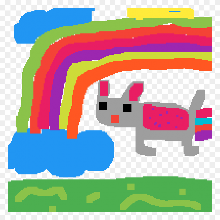 1200x1200 Nyan Cat Rainbow Illustration, Бумага, Графика Hd Png Скачать