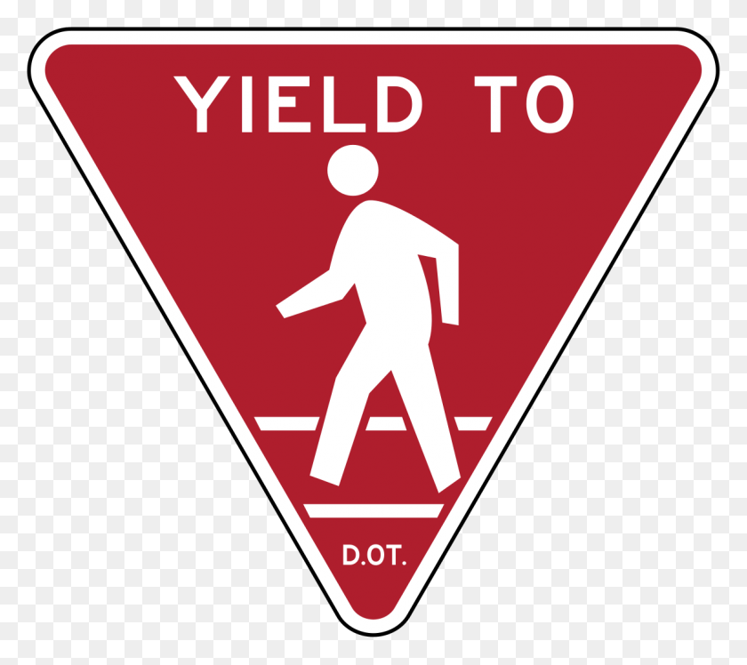 1160x1024 Nycdot Yield To Pedestrians Yield To Pedestrian Sign, Symbol, Road Sign, City HD PNG Download