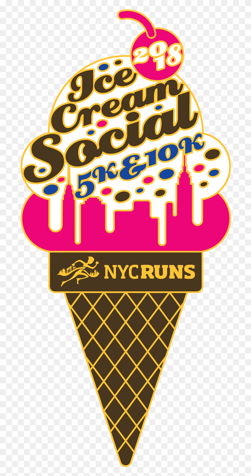 706x1530 Nycruns Brooklyn Ice Cream Social 5k Amp 10k Ice Cream Cone, Cream, Dessert, Food HD PNG Download