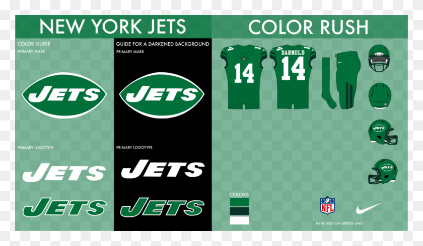 1024x565 Nyj Color Rush Logos And Uniforms Of The New York Jets, Text, Word, Number HD PNG Download