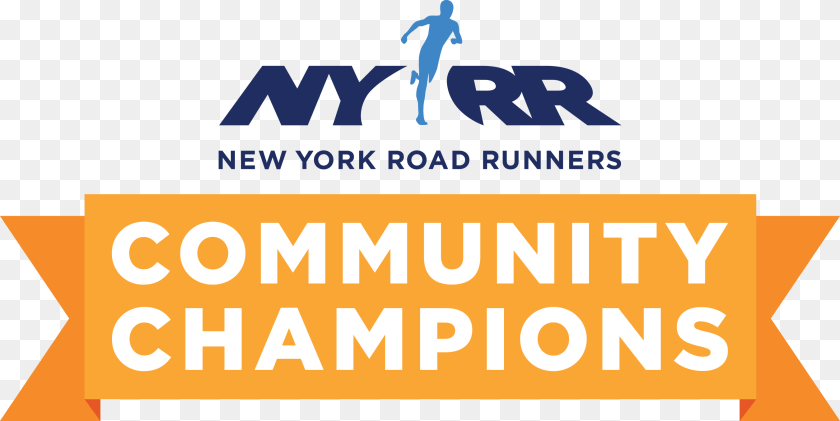 2700x1354 Nyrr Community Champions Logo New York Road Runners, Person, Advertisement Sticker PNG