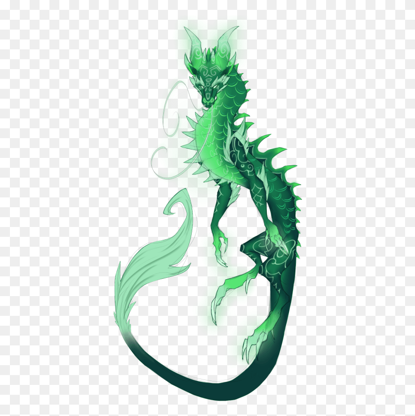 384x783 Nyxdruid Emerald Dragon Jade Dragon Green Dragon Green Chinese Dragon HD PNG Download