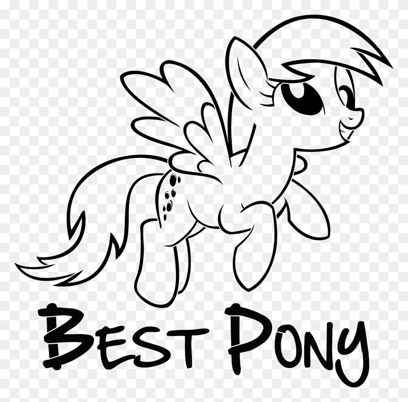 3821x3767 O Best Pony Line Art, Outdoors, Nature, Outer Space HD PNG Download