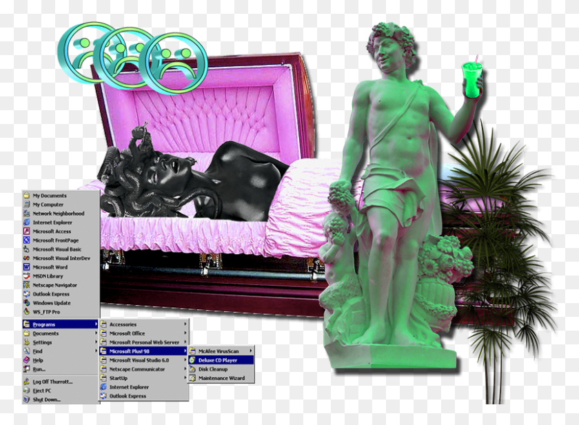 801x573 O Estilo Seapunk Teve Sua Origem Em Meados De 2011 Palm Tree, Person, Human, Sculpture HD PNG Download