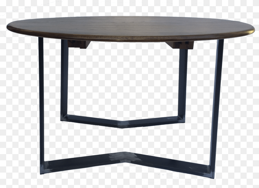 1001x727 Oak 2 Leaf Dining Table With V Steel Legs Side View Coffee Table, Coffee Table, Furniture, Dining Table, Desk Clipart PNG
