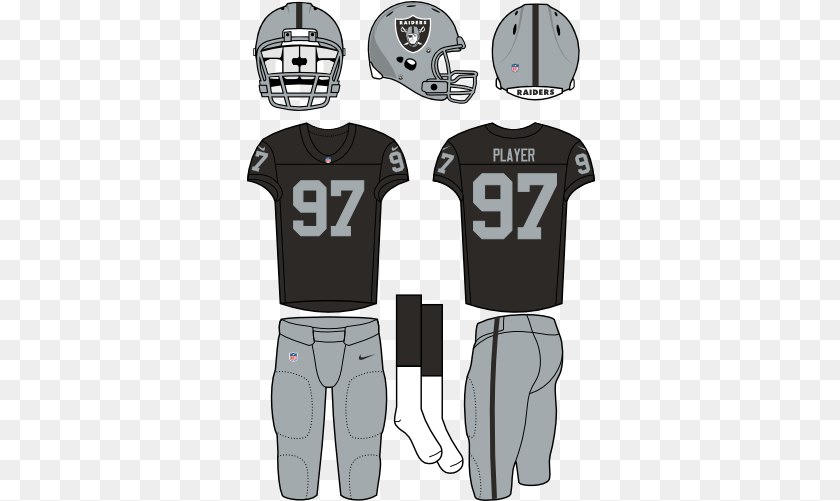 349x501 Oakland Raiders Home Uniform Washington Redskins Football Uniform, Clothing, Helmet, Shirt, American Football Sticker PNG