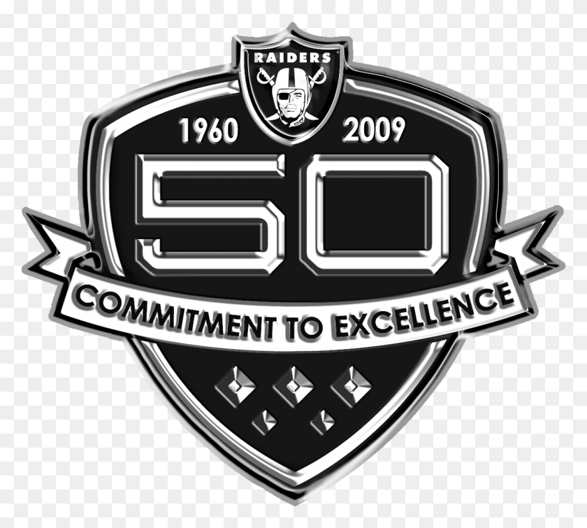 1104x985 Descargar Png / Oakland Raiders, Oakland Raiders, 50 Años, Logotipo, Símbolo, Marca Registrada Hd Png