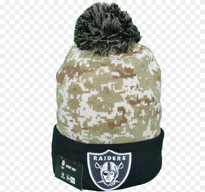 554x787 Oakland Raiders Salute To Service Sideline Pom Toque Oakland Raiders, Beanie, Cap, Clothing, Hat Clipart PNG