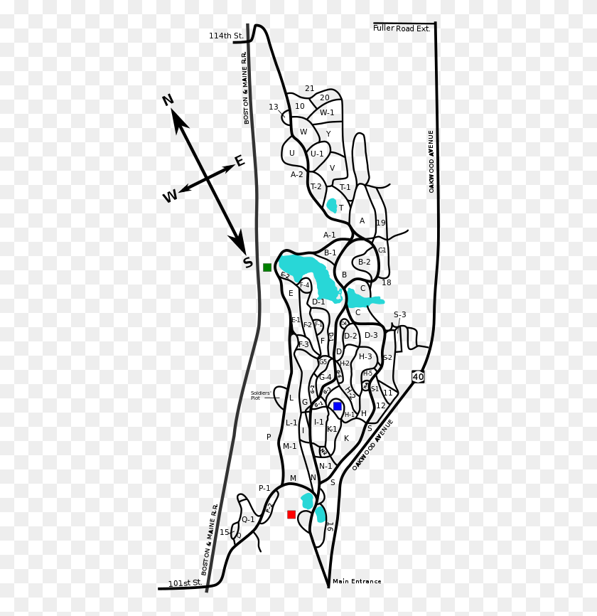 400x806 Oakwood Cemetery Richmond Va Plot Map, Utility Pole, Leisure Activities Descargar Hd Png
