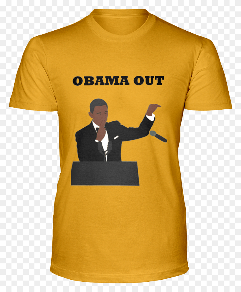 901x1110 Obama Out Mic Drop Ultra Cotton T Shirt Active Shirt, Clothing, Apparel, T-shirt HD PNG Download