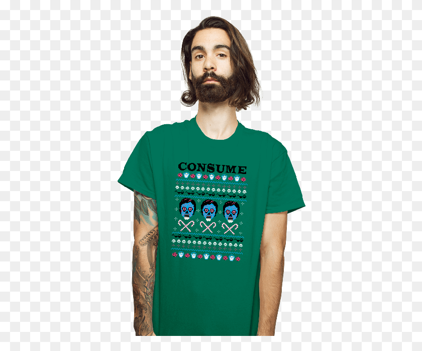 376x638 Obey Christmas Final Girls T Shirt, Clothing, Apparel, Person HD PNG Download