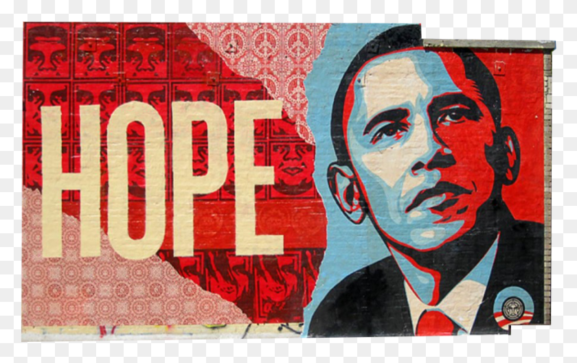 898x541 Descargar Png Obey Hope Obama Mural Obama Hope Street Art, Alfombra Hd Png