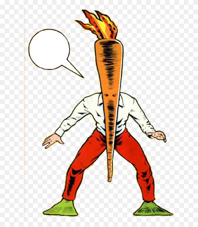 634x901 Пылающая Морковь С Речевым Пузырем Пылающая Морковь Комикс, Человек, Человек, Люди Hd Png Скачать