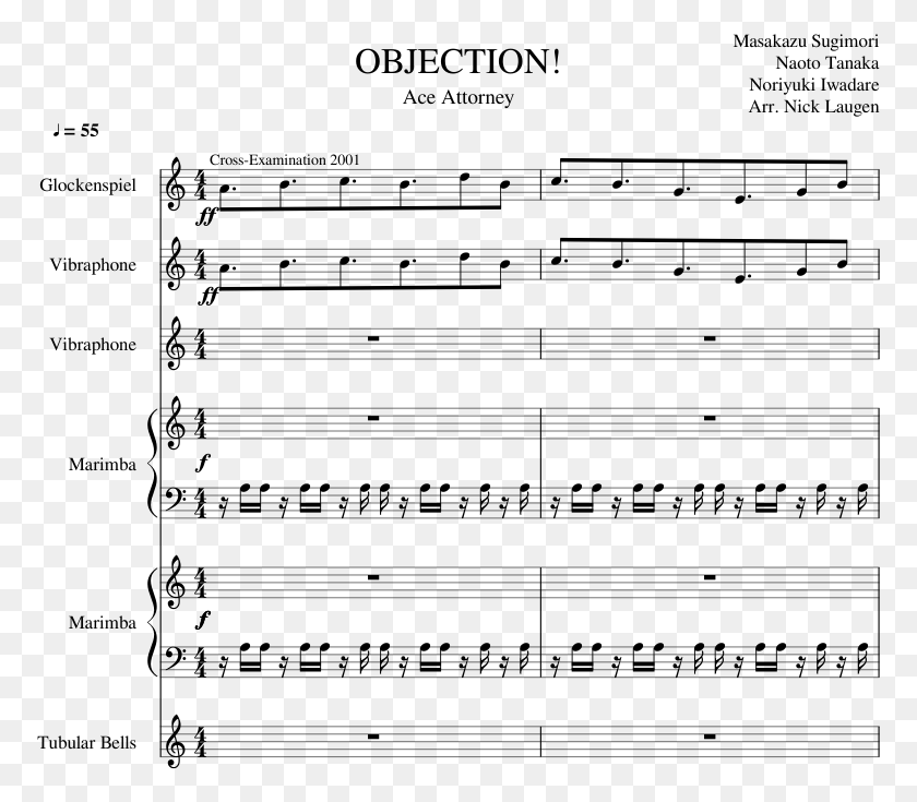 773x675 Objection Sheet Music Composed By Masakazu Sugimori Sheet Music, Gray, World Of Warcraft HD PNG Download