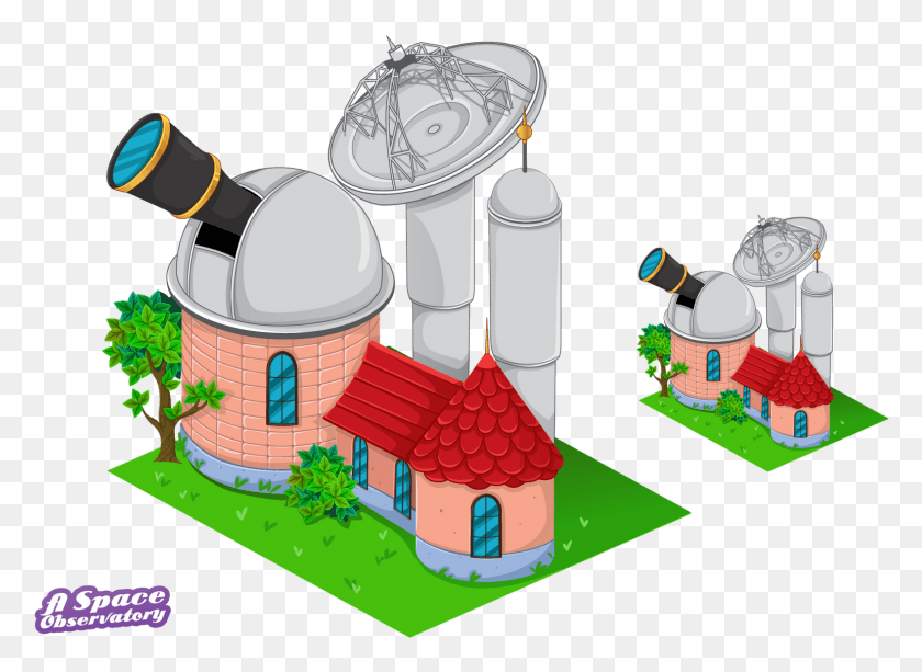 1541x1094 Observatory Cartoon Plunder Pirates Space Telescope Illustration, Architecture, Building, Weapon HD PNG Download