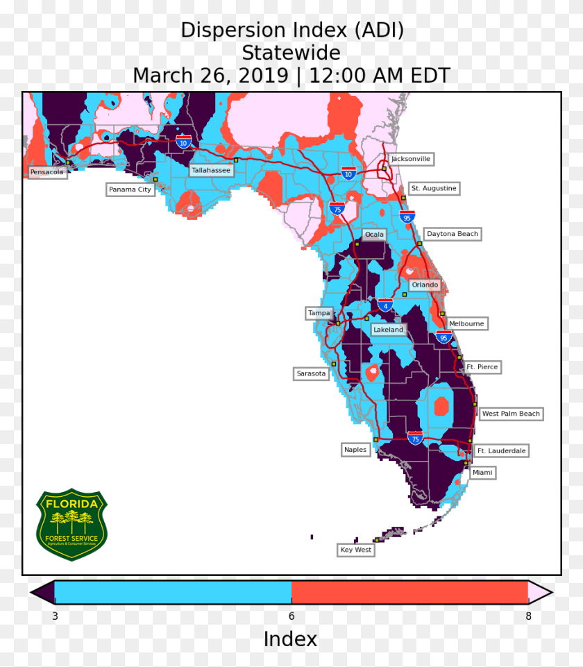 902x1043 Observed Weather Map Florida Forest Service, Plot, Diagram, Atlas HD PNG Download