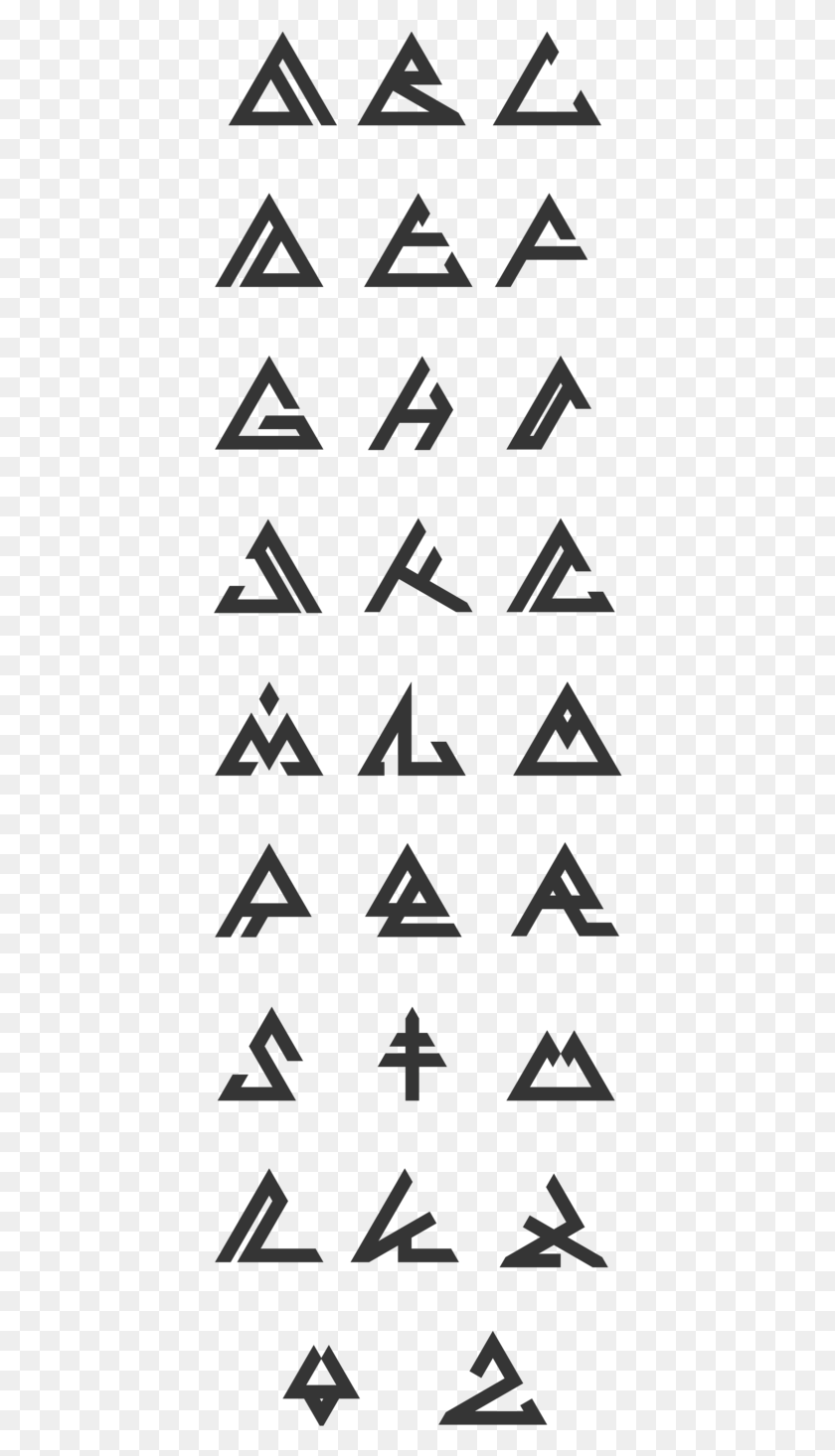 413x1406 Obsessed With Triangles Triangles With Letters Tattoo, Triangle, Text, Symbol HD PNG Download