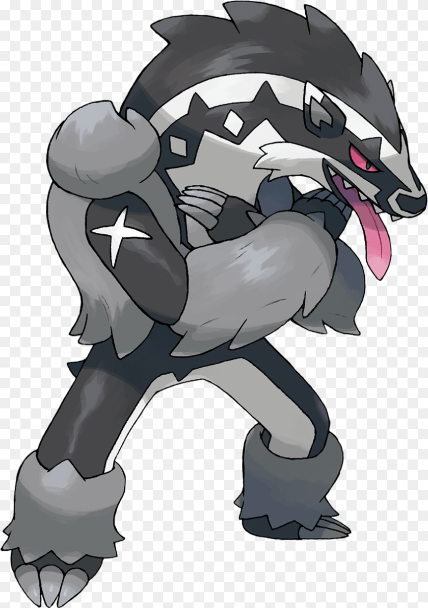 847x1201 Obstagoon Pokmon Bulbapedia The Communitydriven Pokemon Obstagoon, Baby, Person, Book, Comics Sticker PNG