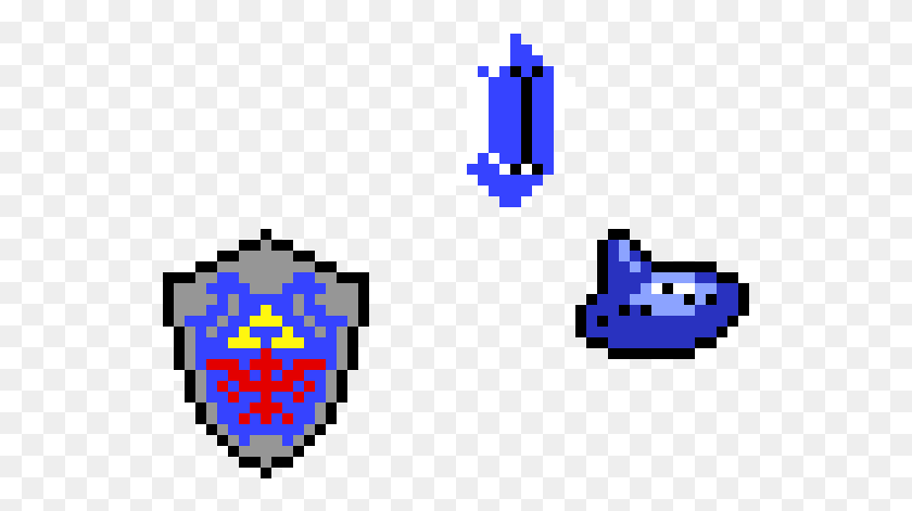 541x411 Ocarina Of Time Items Hyrule Shield Pixel Art, Текст, Pac Man, Super Mario Hd Png Скачать