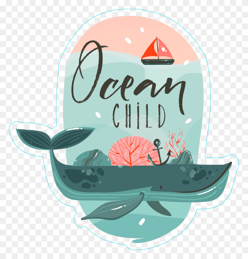 1141x1200 Ocean Child Sticker Illustration, Text, Animal, Mammal HD PNG Download