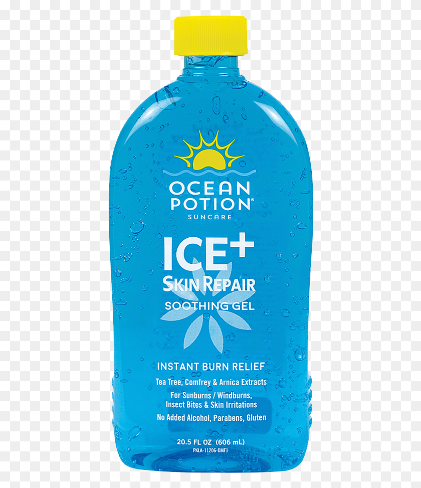 410x913 Ocean Potion Ice Skin Repair Soothing Gel Provides Caffeinated Drink, Bottle, Label, Text HD PNG Download