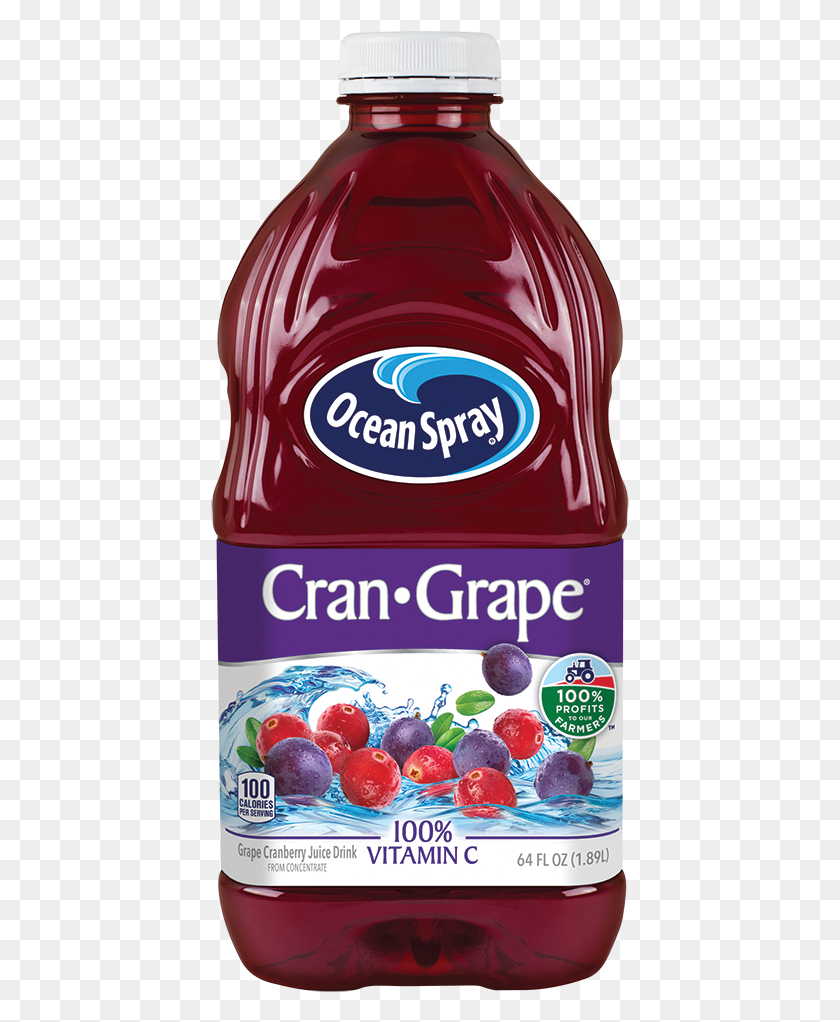 419x962 Ocean Spray Cran Grape Juice 64 Fl Ocean Spray Cran Blackberry, Food, Label, Text HD PNG Download