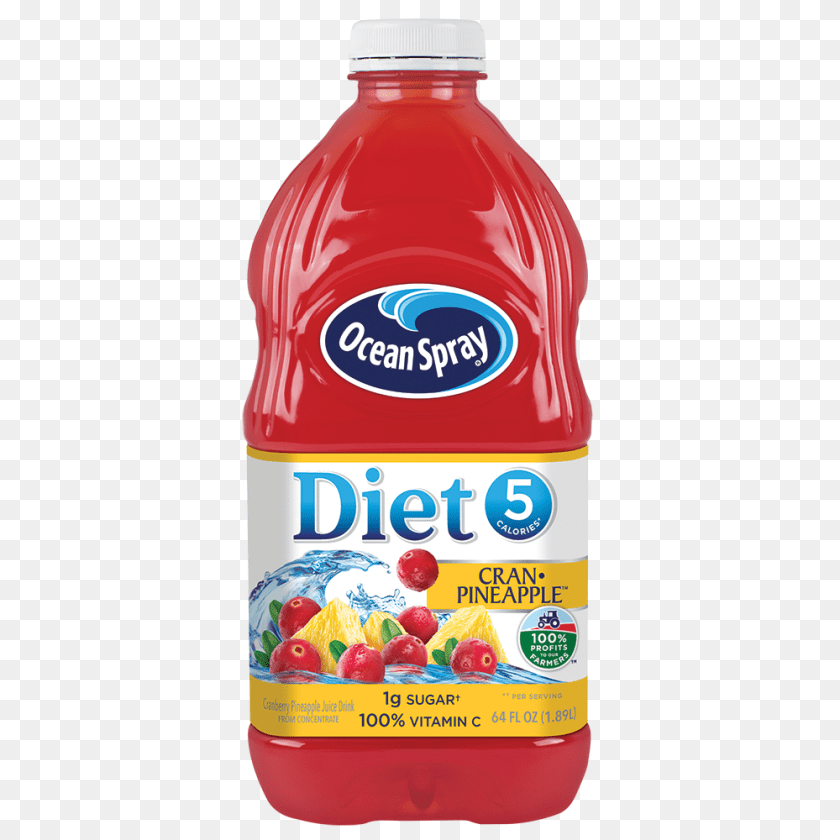 1000x1000 Ocean Spray Diet Juice Cran Pineapple Fl Oz Count, Food, Ketchup, Beverage Sticker PNG