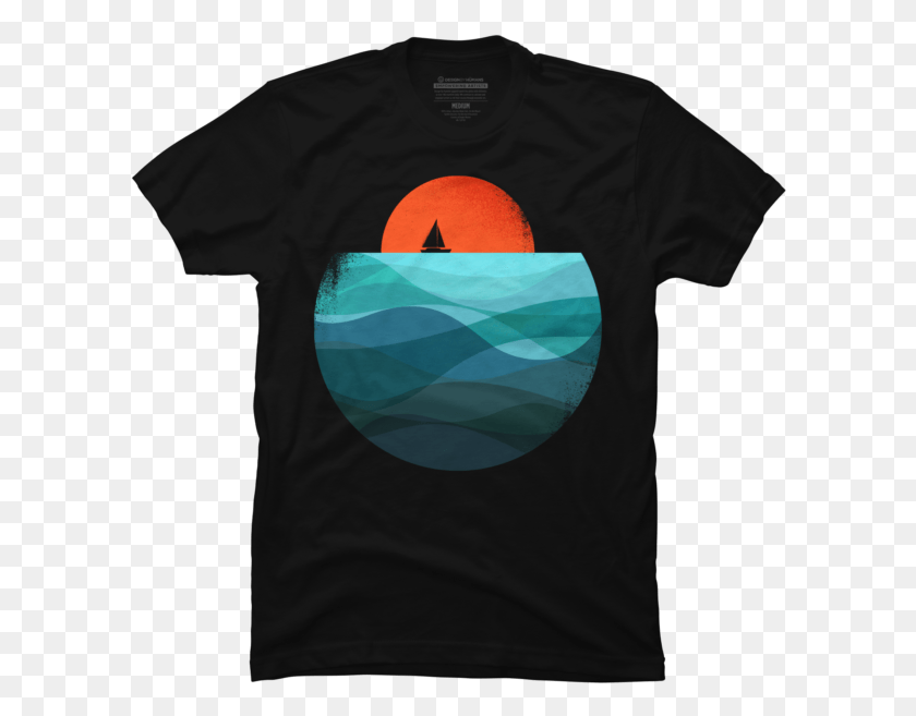 602x597 Ocean Wave Shirt, Clothing, Apparel, T-shirt HD PNG Download