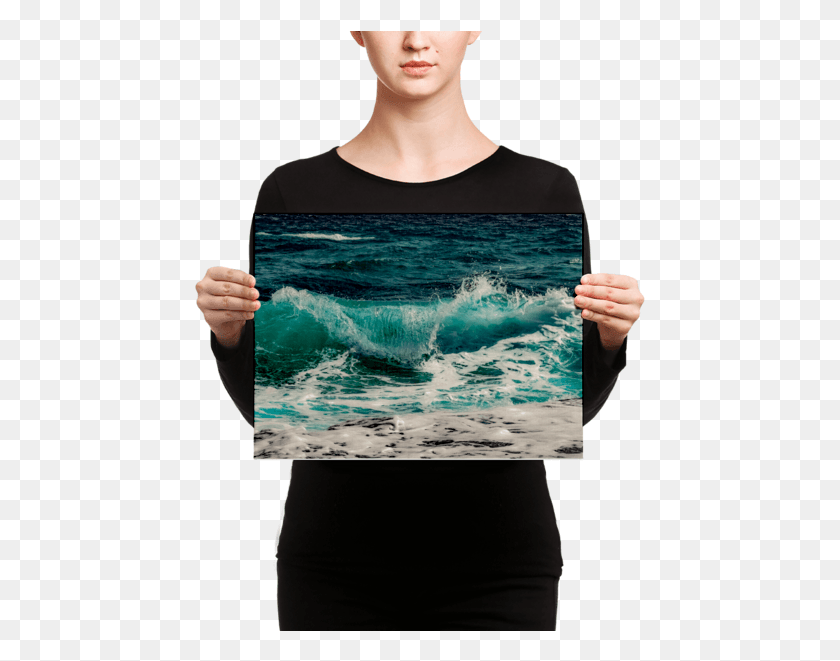 451x601 Ocean Waves Photography Canvas Canvas Print, Sea, Outdoors, Water HD PNG Download