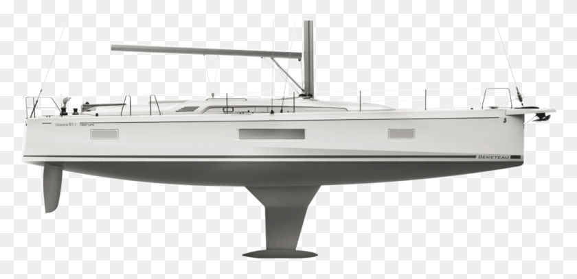 1000x445 Oceanis 51 1 Exterior Laterale Bulboc 4609 Beneteau, Boat, Vehicle, Transportation HD PNG Download