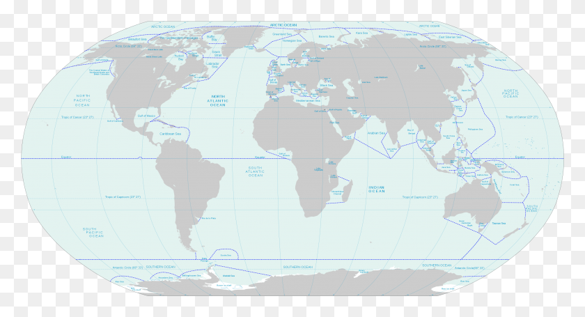 2754x1398 Oceans And Seas Boundaries Map En Boundaries Of The Oceans, Diagram, Plot, Atlas HD PNG Download