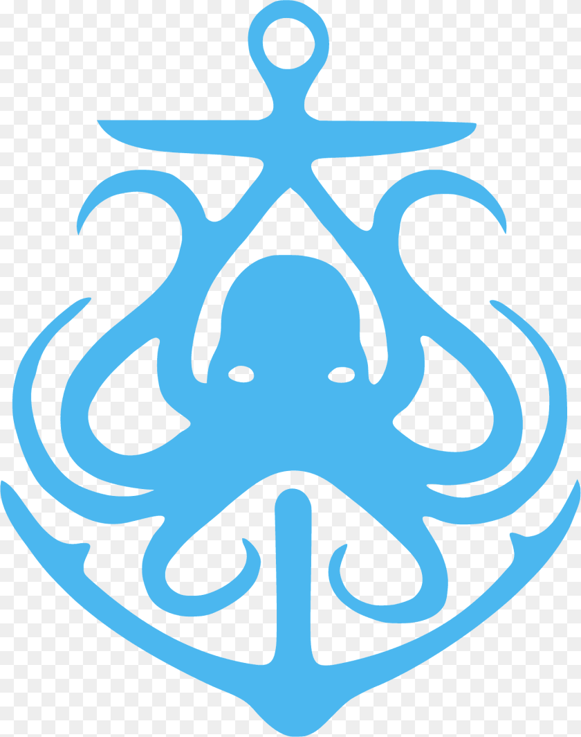 Octopus Anchor Silhouette, Electronics, Hardware, Hook, Bonfire Sticker PNG