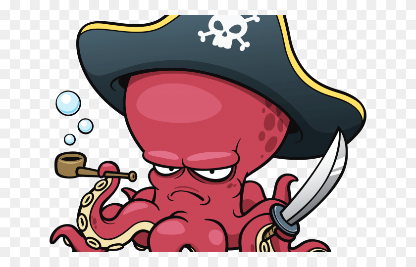 640x480 Octopus Clipart Google Kraken Cartoon, Pirate, Clothing, Apparel HD PNG Download