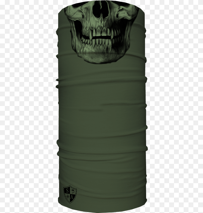 383x884 Od Green Skull Tactical Od Green Skull Face Shield, Clothing, T-shirt, Adult, Male Clipart PNG