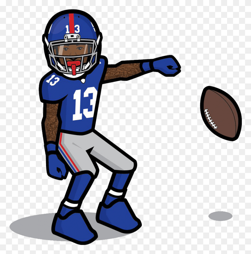 1181x1200 Odell Beckham Jr Chibi Giants Football Coloring Pages, Helmet, Clothing, Apparel HD PNG Download